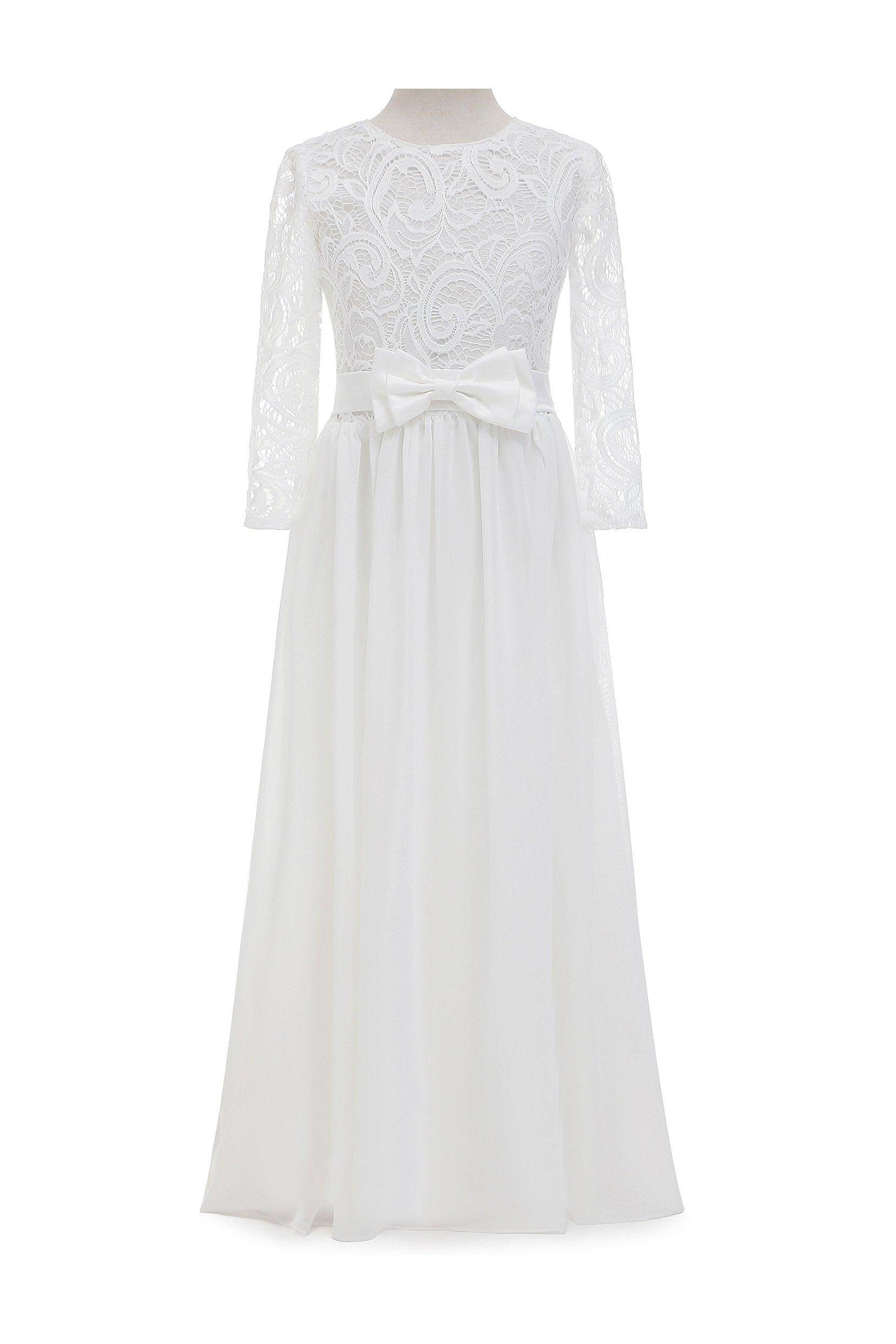 A-Line Floor Length Tulle Lace Flower Girl Dress CF0284 - COCOMELODY